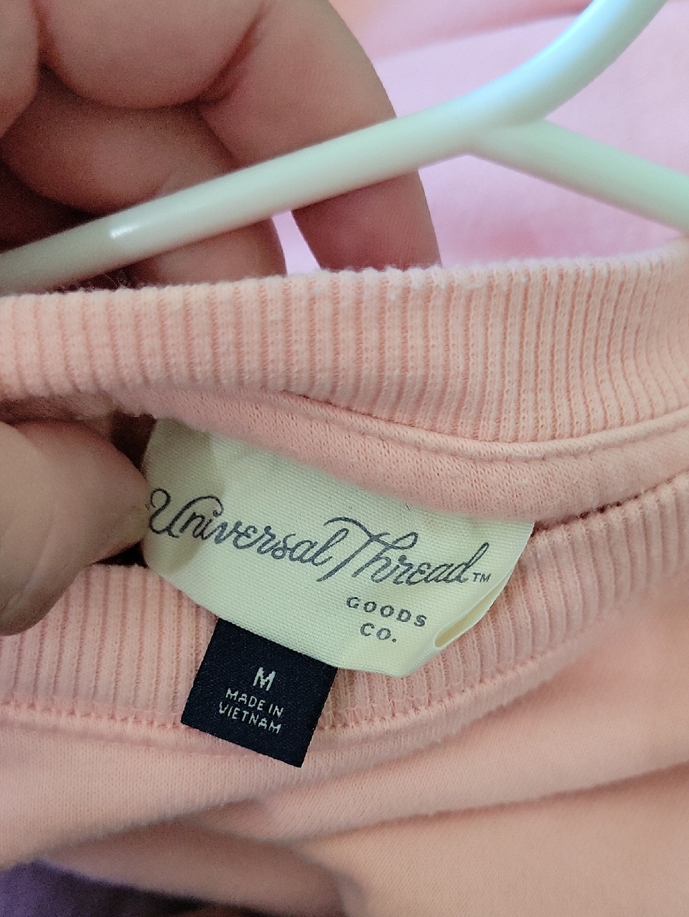 Universal Thread Light Pink Ribbed-Neck Sweatshirt - Picture 2 of 3